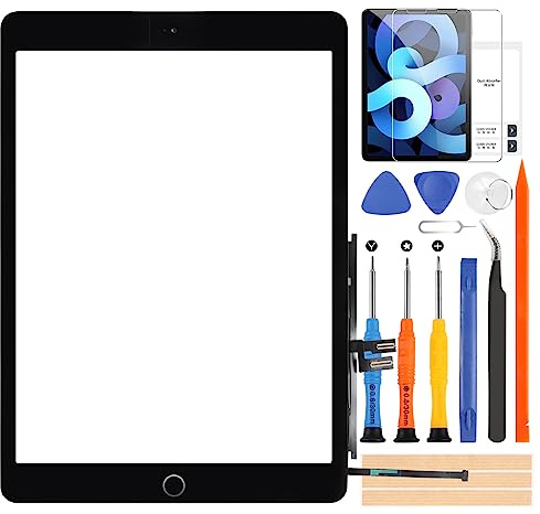 Écran tactile pour iPad 7 2019 iPad 8 2020 Digitizer Écran tactile pour iPad7 iPad8 Remplacement de l'écran pour iPad A2197 A2198 A2200 A2270 A2428 A2429 A2430 avec outils (avec bouton Accueil, Non