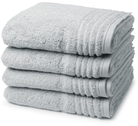 Vossen - 4 teiliges Frottier-Set - Vienna Style Supersoft (4 X Handtuch im Set) - 620 g/m2 - Baumwolle - Frottee - saugstark - weich und flauschig - Light Grey