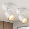 wowatt 2 Pcs Plafonnier 1 Spot Orientable GU10, Spots de Plafond Pivotants, Applique Murale LED Blanc, Plafonnier Luminaire Éclairage de Plafond Rond pour Cuisine Salon Chambre (Sans Ampoule)