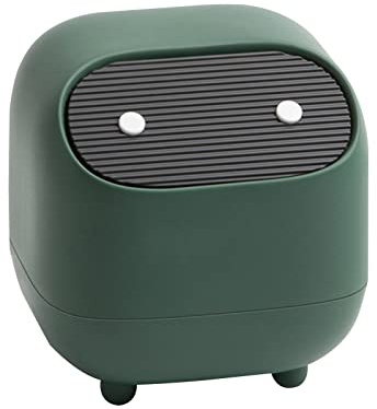 dewdat -Mülleimer Mit Deckel, Tischmülleimer Niedliche Ninja Desktop Mülleimer, Wasserdichter Mülleimer Für Badezimmer-Waschtisch, Schreibtisch, Büro Oder Couchtisch, 2L