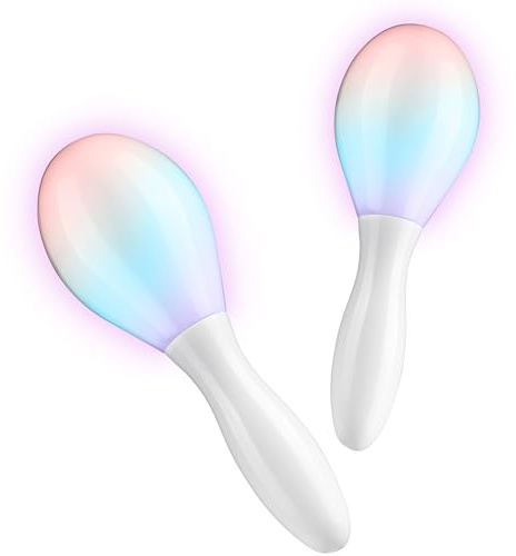 KreativeKraft Maracas Sensoriales con Luces, Juguetes Sensoriales LED de Colores Múltiples para Niños - Accesorios para Festivales