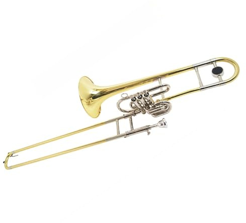 Posaune Instrument Vertikale Klappen Für Posaune Mit Doppeltem Verwendungszweck, B- Bis F-Klappe, Drei-Kolben-Posaune Mit Koffer