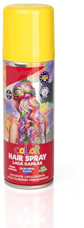 Laca de Pelo Color Amarillo 125ml - Spray Colores para Cabello Rápida coloración, Lavable