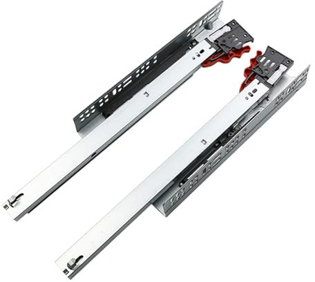 LYUCAYHQ Bodenmontage Schubladenschienen mit Softclose, 1 Paar Kugellager, Versteckte Unterbau-Schubladenauszüge, Vollauszug Schienen für Schubladen, Tragkraft: 25 kg (Size : 450mm/18in)