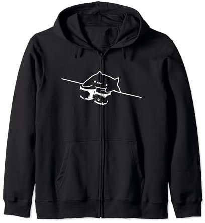 Katze mit Bongos Meme T-Shirt - Bongo Cat Kapuzenjacke