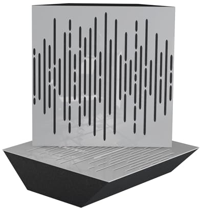 2er-Pack – Akustik-Eck-Bassfalle | 50x50x10cm | Akustikbehandlung für Aufnahmestudios | Schalldämmung - Absorption - Diffusion - Reflexion | Farbe: [x2 WAVE-150mm | Weiß glänzender Kunststoff]