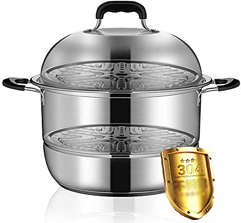 Olla De Vapor/Sopera De Acero Inoxidable 304, Vaporizador Multicapa, Bollos Al Vapor, Pescado Al Vapor, Cocina De Inducción Grande, Olla De Estufa De Gas (30 Cm)