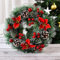 Türkranz Weihnachten Beleuchtet 30cm, Weihnachtstürkranz mit Beleuchtung, Weihnachts Türkranz Weihnachtskranz Haustür Deko Künstlich, Christmas Wreath Türdeko (Flachs A, Keine Beleuchtung)