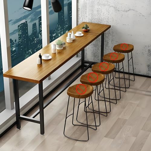 YVYKFZD Rechteckiger Bartisch, Stehtisch aus Massivholz, Industrieller Esstisch mit stabilem Metallrahmen, Bauernhaus Bistrotisch Frühstückstisch, für schmale Räume, nur Tisch(120x60x105cm/47.2x23.6
