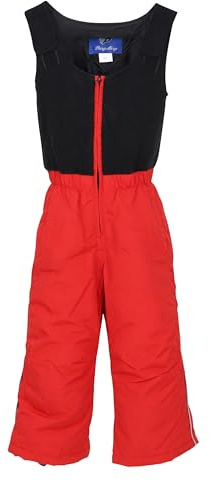 Easy Young Fashion EYF K101 Combinaison de ski pour enfant - Coupe-vent - Combinaison de ski chaude - Pantalon de neige respirant, rouge/noir, 98