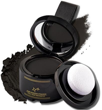 Polvere per capelli – Polvere per uomini e donne, attaccatura dei capelli a lunga durata, correttore per capelli impermeabile per radici, polvere per capelli per radici e radici (nero)