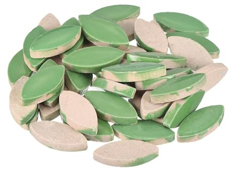 QUARKZMAN 200g Keramik Mosaikfliesen für Bastelbedarf, Blumengrüne Keramikfliesen für Mosaik-Sets Garten Trittplatten Cup Mat