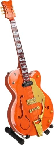 CREOLOGIC Guitare miniature | Imitation guitare | Modèle de guitare en bois avec support | Décoration | Cadeau amusant | Amateurs de musique | Création de ruban | Objet de collection (Eddie)