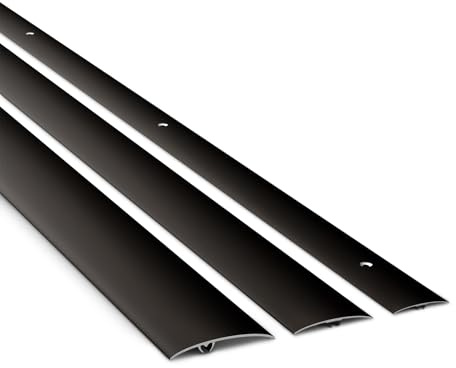 DQ-PP Aluminium Übergangsprofil – Schwarzbraun – 40mm – 93cm – Gebohrt inkl. Schrauben – Türleiste – Für Bodenbelag, Laminat, Vinyl – Windschutz – 0,93m Übergangsleiste