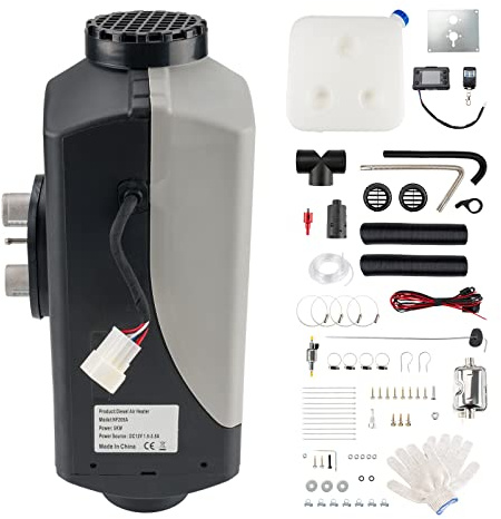 Kit riscaldatore portatile per parcheggio con aria e gasolio da 12 V, 8 kW, con silenziatore, display LCD remoto, riscaldamento a gasolio silenzioso per auto, camion, barca, autobus, camper, roulot