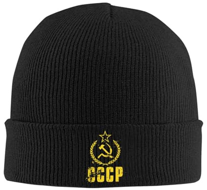 Knit Hut CCCP UDSSR Hammer Und Sichel Dickem Knit Beanie Klassische Skull Cap Für Läuft Arbeiten Reisen
