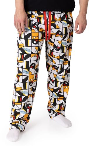 Pingu Pantalones de estar por casa multicolores para hombre | Pantalones de pijama con cordón ajustable para relajarse | Ropa informal | Diseño de dibujos animados