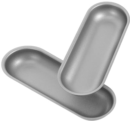 FELTECHELECTR 2 piezas Molde para Hornear Pan Hot Dog Acero al Carbono Grueso Antiadherente Distribución Uniforme de Calor Apto para Horno y Múltiples Utensilios de Cocina