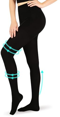 20-30mmHg Compression Pantyhose for Women Graduated Support Compression Tights Closed Toe Medical Compression Stockings High Waist Compression Leggings for Varicose Veins, Edema, DVT Black