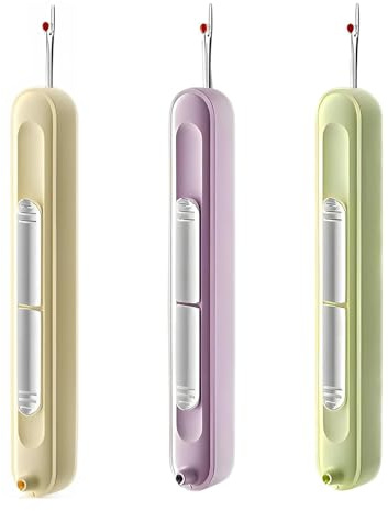 3 PCS Seam Ripper,Thread Remover Tool Portable Plug in Needle,Threading and Thread Remover Tools Stretchable Seam Rippers for Hand Sewing, Knitting, Embroidery, Thread Removal
