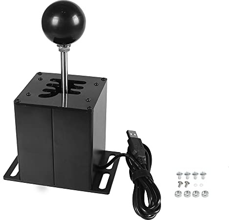 USB H Gear Shifter für PC-Spiel sequenzielles Schaltgerät Zubehör Computerspiel-Autosimulationen Edelstahl Aluminiumlegierung Mikroschalter-Sensoren Plug and Play Treiberfrei Kompatibel mit Win10 Win7