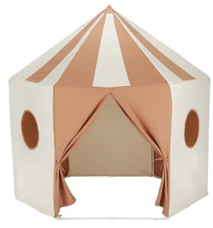 CuddleCo Pavilion Play Tent - Cosy, Soft Cotton Canvas for Kids, Perfect Reading Nook or Play Den, Encourages Creativity with Tie-Back Doors & Peek-Through Windows, Lightweight & Foldable (Tuscany)