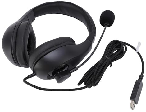 Omquot Casque USB Réglable avec Micro Tige de Microphone à Col de Cygne pour Un Transfert de Signal Efficace Casque Scolaire