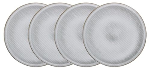 BUTLERS 4er-Set Essteller Steinzeug - HENLEY - spülmaschinenfest | Farbe Grau - ø 28 cm - Speiseteller für Hauptgerichte & Beilagen - Dinnerteller für Fleisch & Fisch - reaktive Glasur