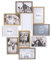 HOME DECO FACTORY - Cornice portafoto multipla, per 10 foto souvenir alla rinfusa, in legno e bianco, decorazione da appendere, in MDF, vetro, beige, marrone, 47 x 2,8 x 56 cm, HD4213