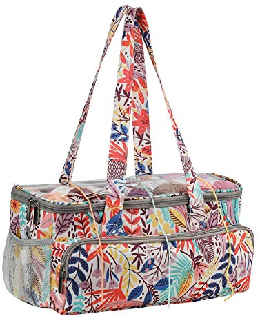 Coopay Stricktasche, Stricktaschen und Strick-Organizer, Häkelprojekttasche für Reisen, Stick-Tragetasche, Wollaufbewahrungstaschen, Wald