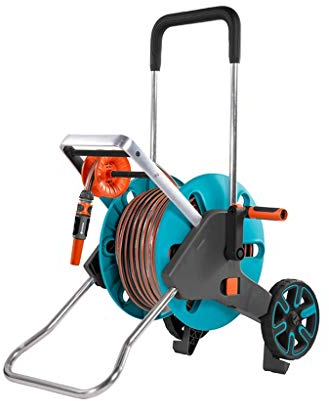 YUSHRO Avvolgitubo Carrelli, Giardino Esterno Compatto Watering Attrezzatura Tenere Patios Balconi Tubo dell'Acqua Rack di Stoccaggio con 2 in 1 Ugello da Giardino