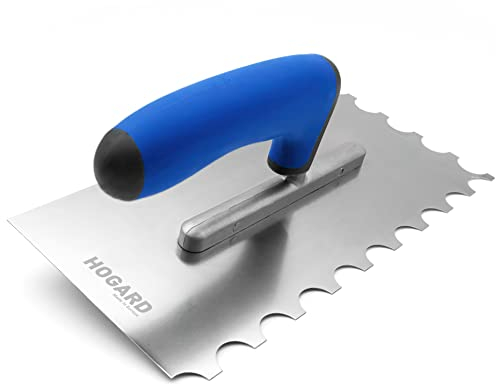 HOGARD Zahnkelle 20mm | Profi Zahnspachtel aus rostfreiem Edelstahl - Zahnglättekelle | Hergestellt in der EU | Zahnung 20x10mm