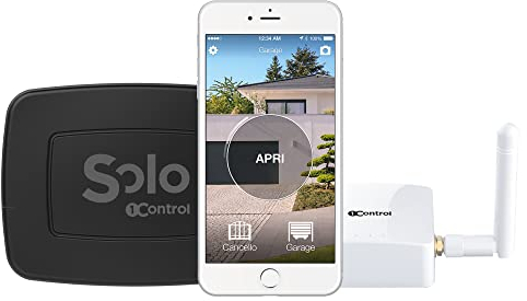 1Control Solo + Link, Ouvre-Porte sans Fil pour Téléphone/Smartphone, Ouverture Portes ou Garage Télécommande à Distance et avec Commandes vocales, x 4 portails et 10 Utilisateurs, Made in Italy