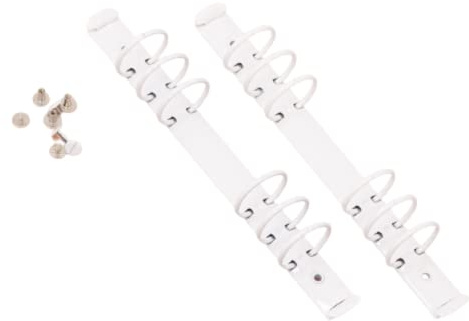 Craftelier - Set mit 2 6-Ring-Ordner-Mechaniken | Größe ca. 22,7 cm - Ringdurchmesser 3,3 cm - Ringabstand 1,9 cm | Enthält 8 BefestigungsKlammern | Farbe Weiß