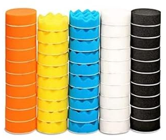 50 Stück 75 mm Auto-Polierschwamm, Schaumstoff-Pads, Scheiben, Autoreinigung, Polieren, Wachsen, Werkzeug für Karosserie, Kratzer