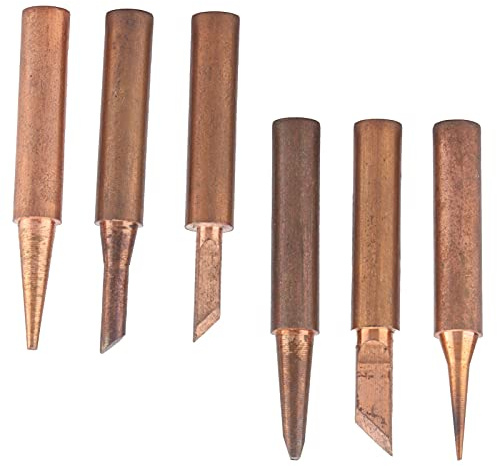 Kit De Panne De Fer à Souder, Station De Soudage En Cuivre Biseau Conique 6 PièCes Panne De Fer à Souder Sans Plomb DiamèTre IntéRieur 4 Mm Panne De Fer à Souder DiamèTre Du Corps 6 Mm Chauffage Exter