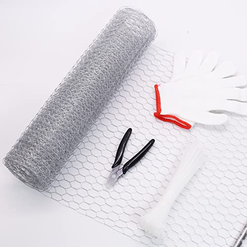 BOAOTX Hasendraht Hühnerzaun Verzinkt, 0.4 x 5m Maschendraht Feinmaschig, Kaninchendraht Drahtgitter, Leichter Drahtgeflecht für Heimwerker und Heimdekore