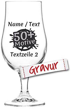 Bierglas personalisiert mit Gravur/Namen, Pilstulpe/Biertulpe graviert als Geschenk zum Geburtstag Vatertag Jahrestag Oktoberfest, Geschenkidee Biertrinker Männer/Papa