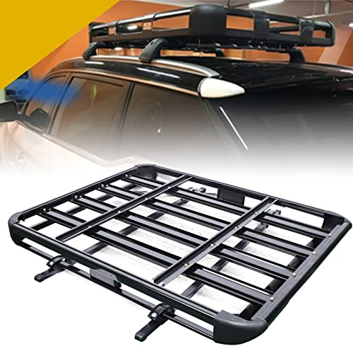 SHZICMY Dachkorb Auto Dachträger, Aluminium Roof Rack Universal Car Pannier Rack 127x 97cm, Offroad Dachkorb Dachträger schwarz