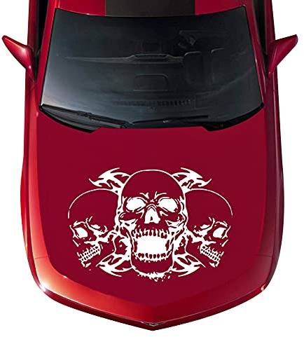 Herbests Lustig 3D Auto Aufkleber, 3D Totenkopf Selbstklebende Autoaufkleber Auto Frontstoßstange Kratzschutz Grafik Aufkleber Auto Dekoration Styling Aufkleber für Motorhaube Heckscheiben Fenster