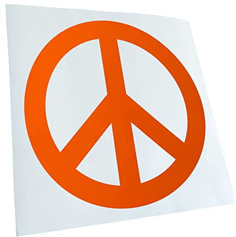 Kiwistar - Autoaufkleber - Orange - 30x30cm Peace - Heckscheibe Auto Aufkleber wetterfest für Kfz LKW Mofa Truck - Sticker außen selbstklebend Tuning Zubehör für Fenster Fahrzeug Scheibe