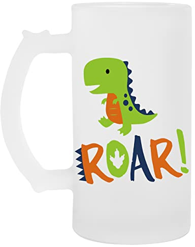 Dino Dinosaur Rawr Roar Tasse De Chope De Bière En Verre Glass Beer Mug Cup