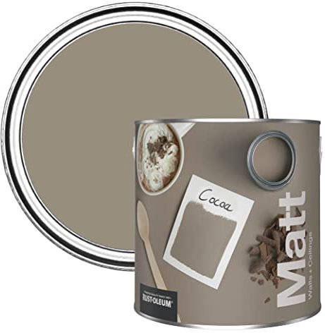Rust-Oleum ultra strapazierfähige, extra deckende, abwaschbare, braun matte Wandfarbe - Kakao 2,5 Litres