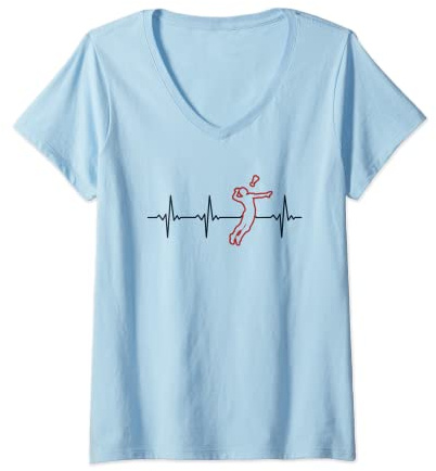 Womens Indiaca Peteca Heartbeat Professional Indiaca Peteca V-Neck T-Shirt