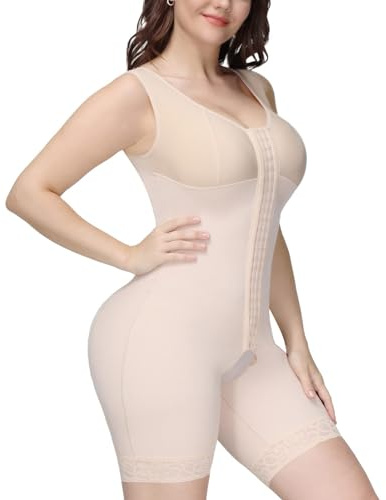 SHAPSHE Shapewear Fã¼r Damen Body Shaper Bauchweg Extra Stark Taillenformer Schlankstütz Po Push Up Faja Shape Up Bodysuit Postpartum Gürtel Mieder Beige 3XL