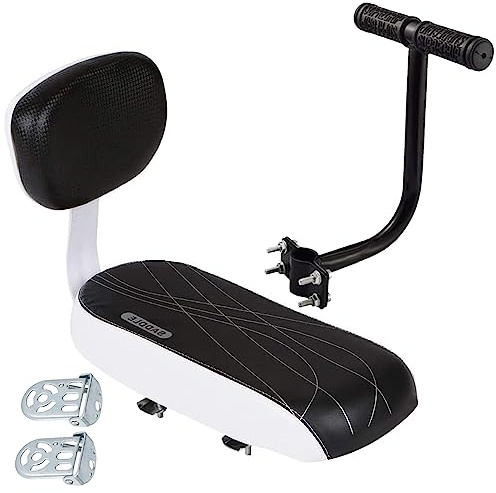 Junhui Siège Arrière de Vélo, Siege Velo Enfant, Siège de Vélo Universel, Sécurité Enfant pour Vélo Arrière Siège avec Compris Coussin et Dossier, Pédale Arrière Repose-Pied, Accoudoirs