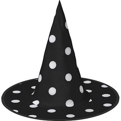 ZISHAK Schwarz-weißer Halloween-Hexenhut für Damen, ultimativer Partyhut für das beste Halloween-Kostüm-Ensemble