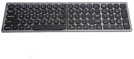 Leapiture Clavier Pliable sans Fil Bluetooth Pliable De Voyage avec Zone De Clavier Numérique Indépendante pour Les Systèmes iOS Android Et Windows 3(Gris)