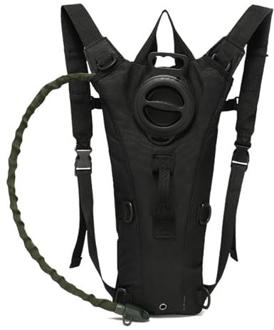 YEAMKE Radfahren Bergsteigen Camping 2,5L Wassersack Reittasche, schwarz, 16 * 5 * 47CM