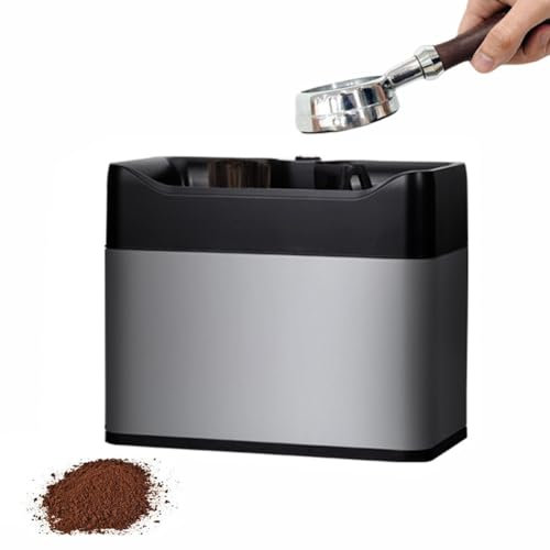 QUTBAG Commercial Coffee Portafilter Cleaner, Automatic Portafilter Cleaning Machine with 2 Scrapers & 1 Brush, Detachable, for Coffee Shop Restaurant Bar Home Kitchen B